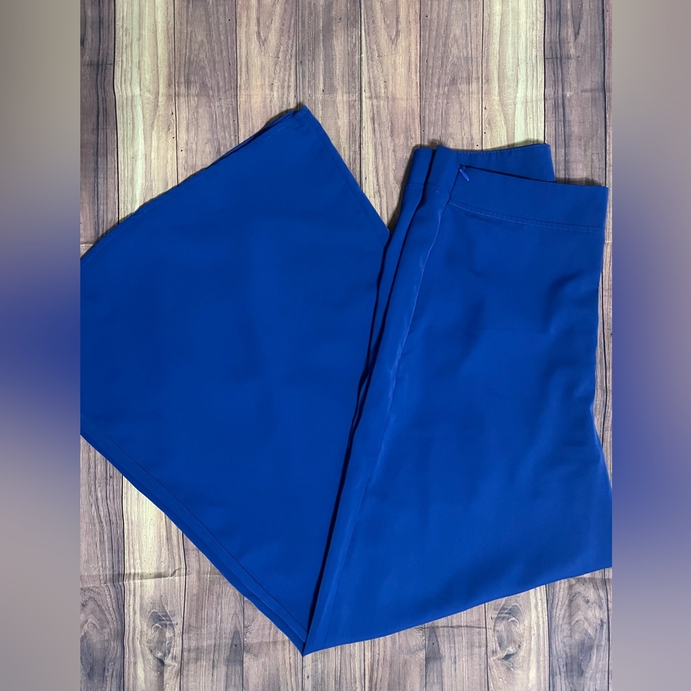 Blue Wide Leg Dress Pant